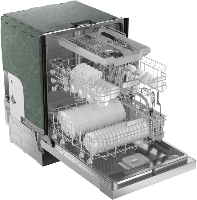 Sharp SDW6506JS 24 in. Slide-In Hybrid Dishwasher: Stainless Steel