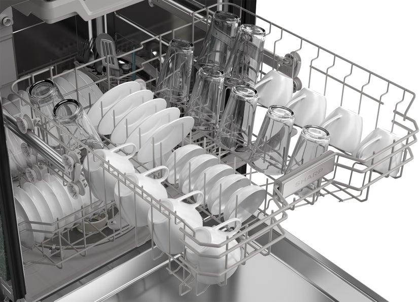 Sharp SDW6506JS 24 in. Slide-In Hybrid Dishwasher: Stainless Steel