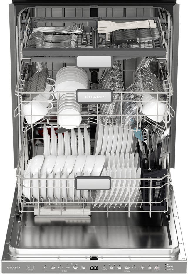 Sharp SDW6767HS 24 Inch Pocket Handle Dishwasher with Fingerprint ...