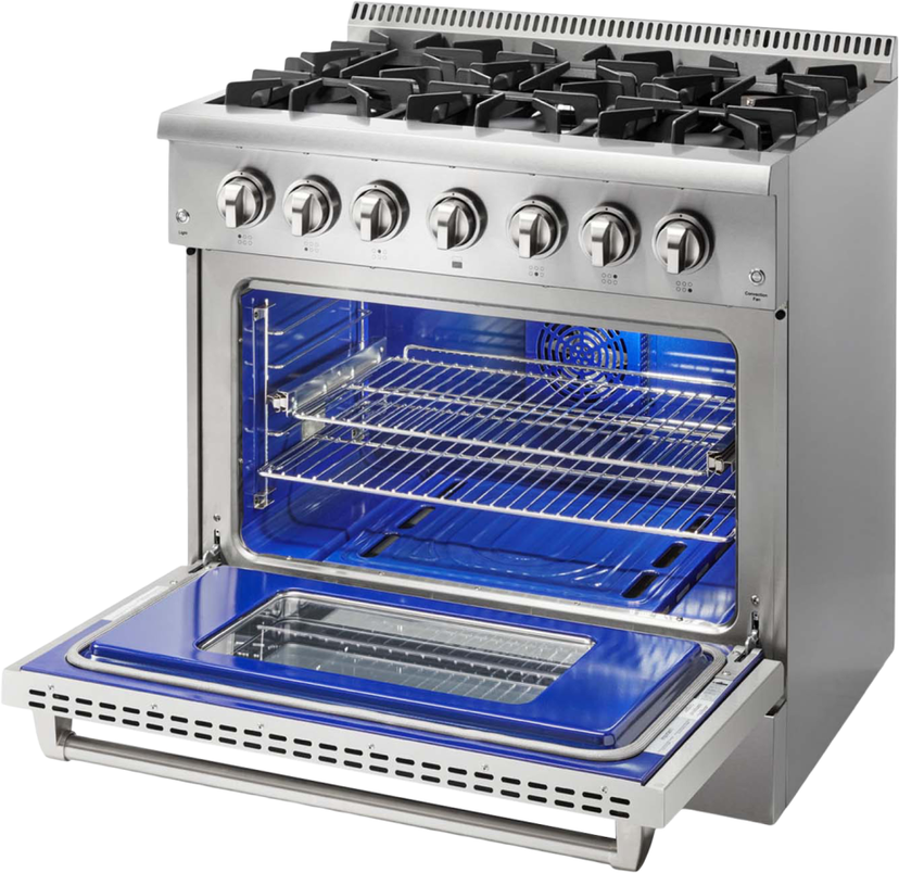 Thor HRD3606ULP 36 Inch Freestanding Dual Fuel Range HRD Series: S...