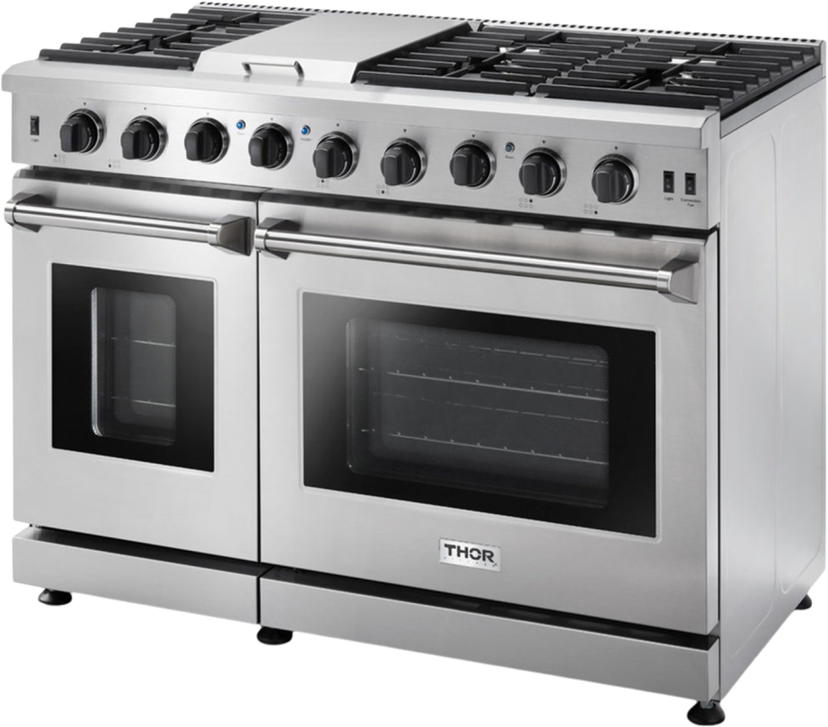 Thor LRG4807ULP 48" L Series Pre-Converted Propane Gas Range: 