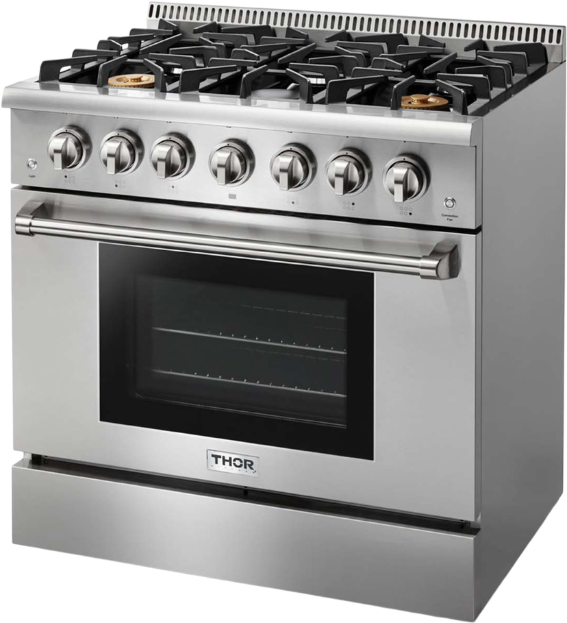 Thor HRG3618ULP 36 Inch Freestanding Gas Range Pro Style HRG Serie...