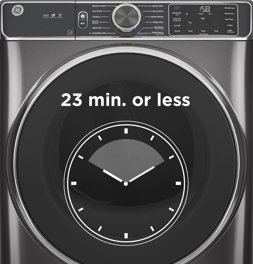 GE GFD65ESPVDS 28-inch Smart Electric Dryer with 7.8 cu. ft. Capa...