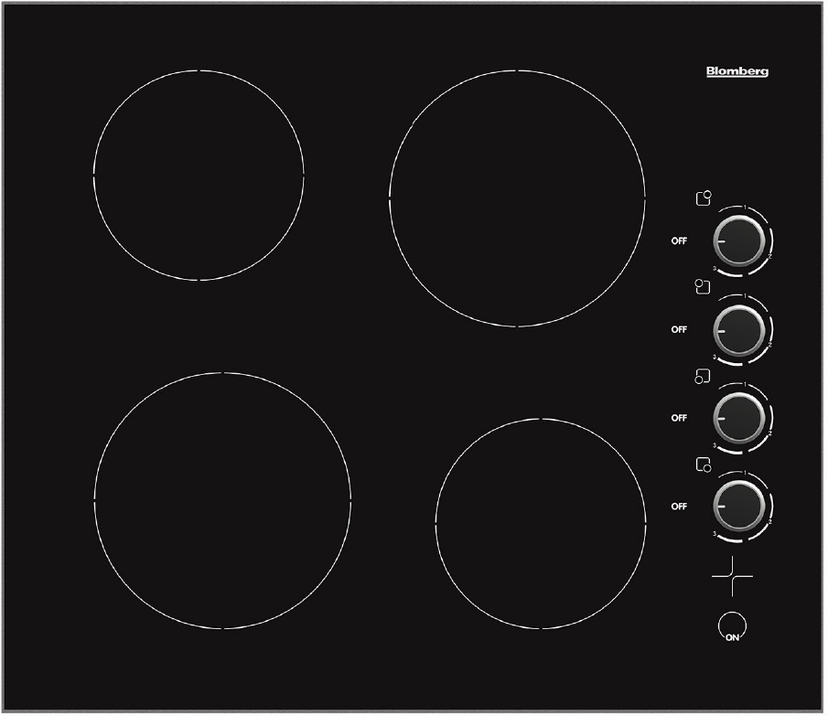 Blomberg CTE24402 24in electric cooktop, 4 burner, knob controls: Bl...