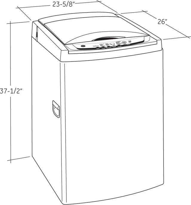 GE WSLS1500JWW 24" Top-Loader Washer with 2.7 cu. ft. Capacity, 1...