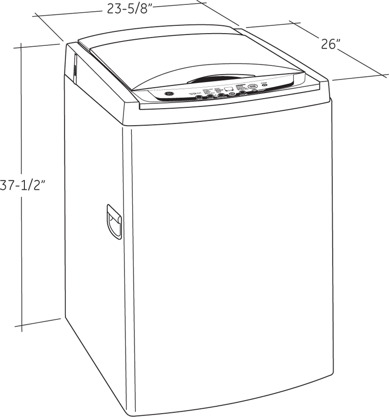 GE WSLS1500JWW 24" Top-Loader Washer with 2.7 cu. ft. Capacity, 1...