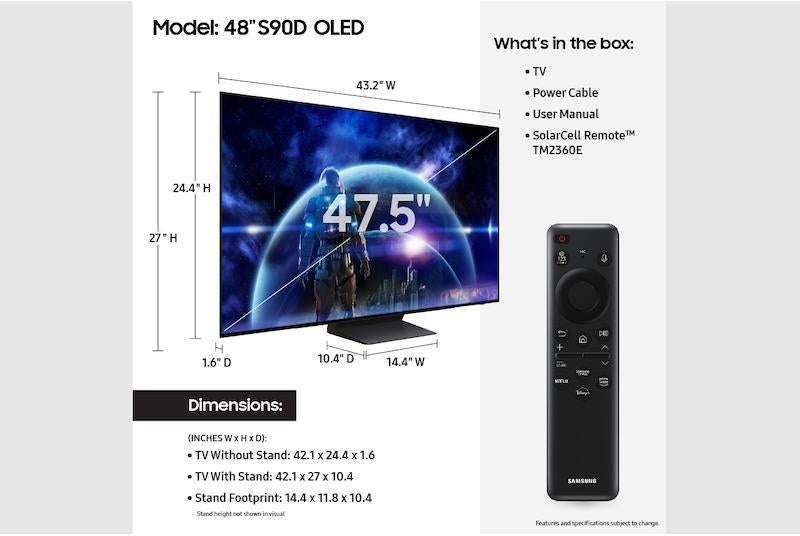 Samsung Electronics QN48S90DAEXZA 4K UHD 120 Hz Laser Slim Design