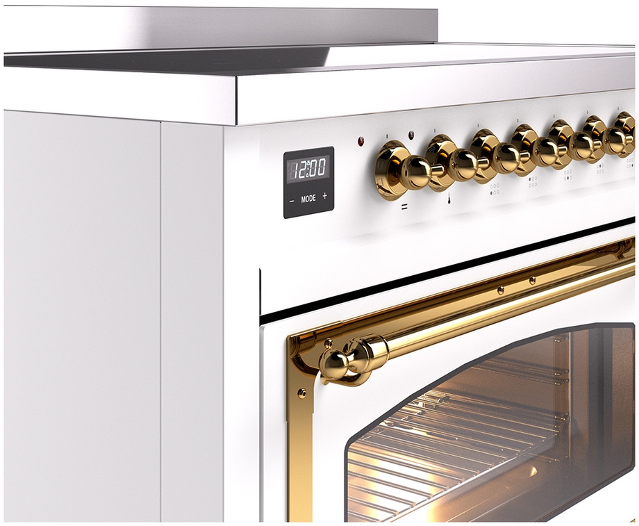 Ilve UNI486NMPWHG White With Brass Knobs