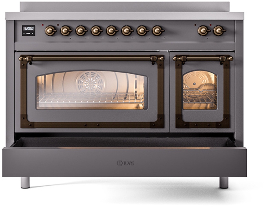 Ilve UNI486NMPMGB Graphite Matte With Bronze Knobs