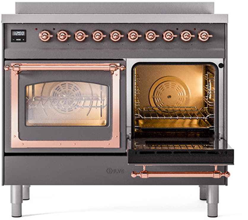 Ilve UNDI406NMPMBP Graphite Matte With Copper Knobs