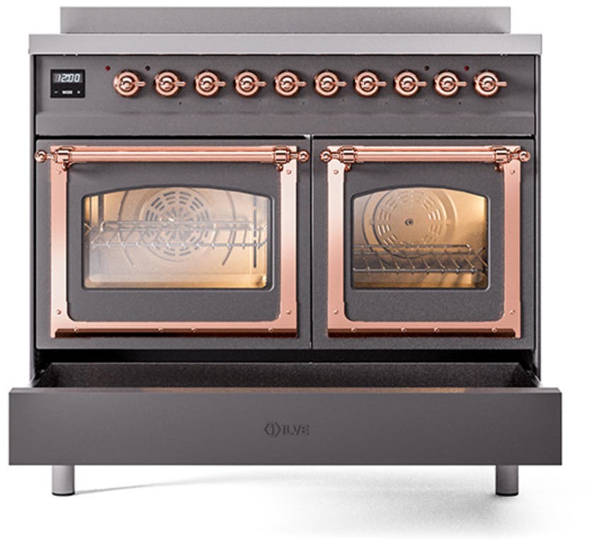 Ilve UNDI406NMPMBP Graphite Matte With Copper Knobs