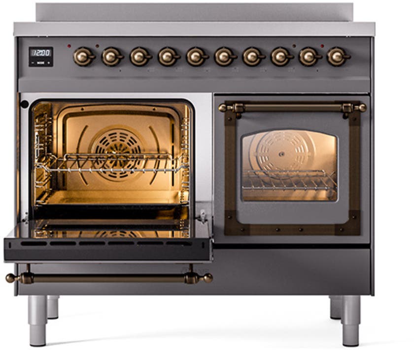 Ilve UNDI406NMPMBB Graphite Matte With Bronze Knobs