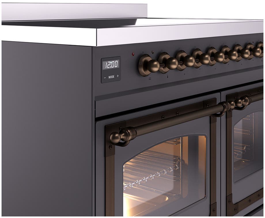 Ilve UNDI406NMPMBB Graphite Matte With Bronze Knobs
