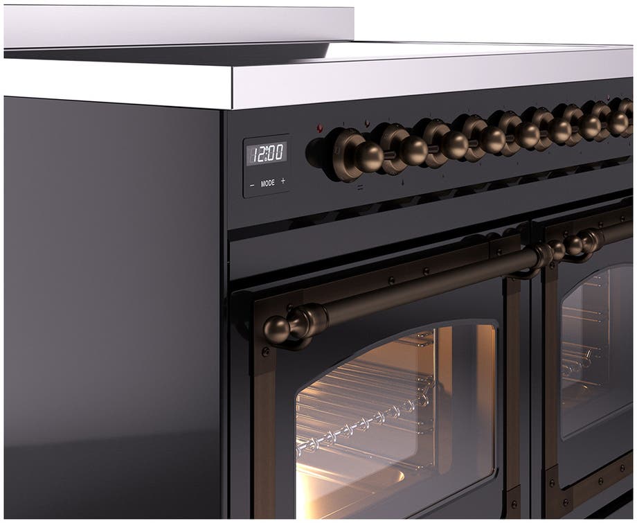 Ilve UNDI406NMPEGB Glossy Black With Bronze Knobs