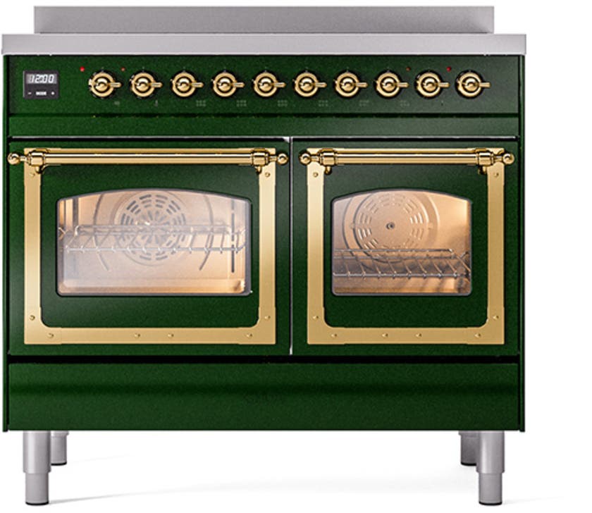Ilve UNDI406NMPBUG Emerald Green With Brass Knobs