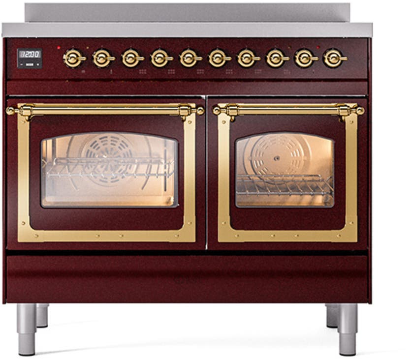 Ilve UNDI406NMPBKG Burgundy With Brass Knobs
