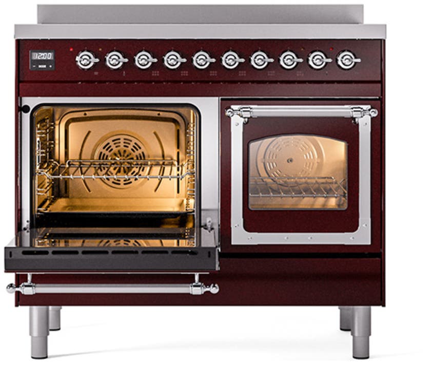 Ilve UNDI406NMPBKC Burgundy With Chrome Knobs
