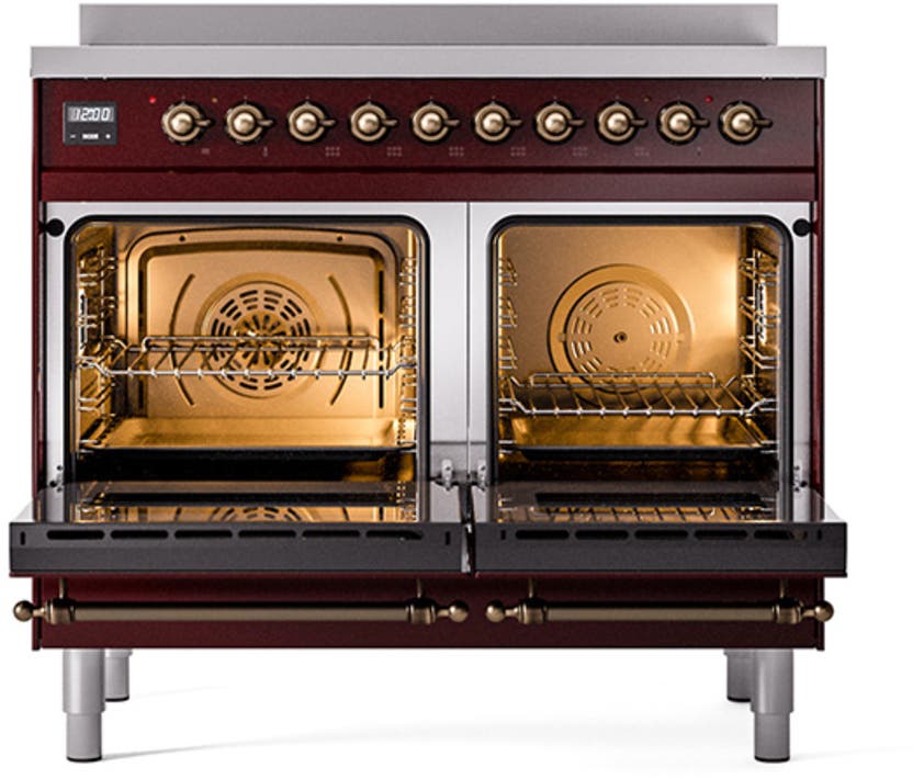 Ilve UNDI406NMPBKB Burgundy With Bronze Knobs