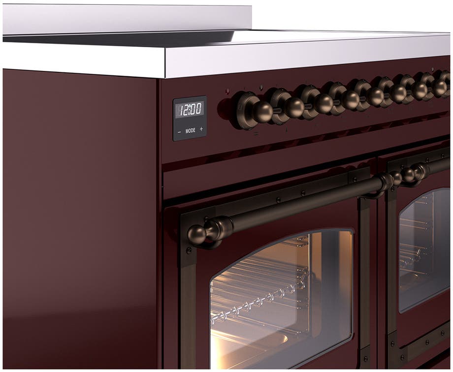 Ilve UNDI406NMPBKB Burgundy With Bronze Knobs