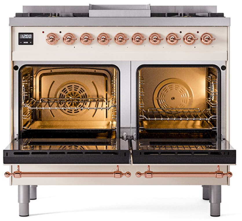 Ilve UND40FQNMPAWP Antique White With Copper Knobs, Natural Gas