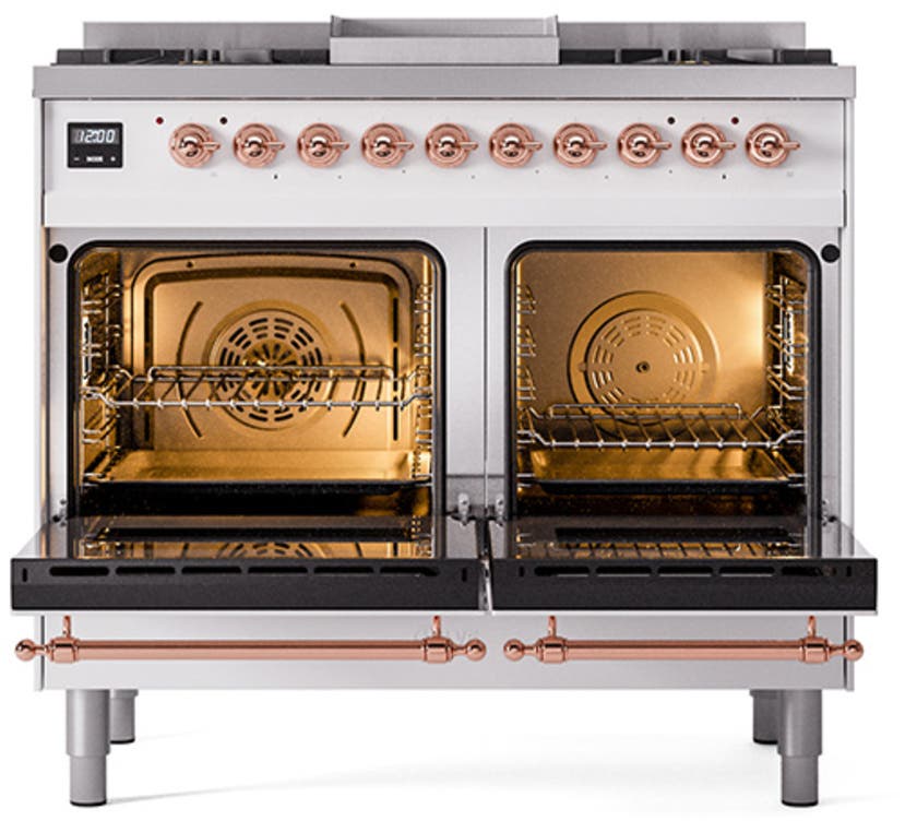 Ilve UND40FNMPWHPLP White With Copper Knobs, Liquid Propane