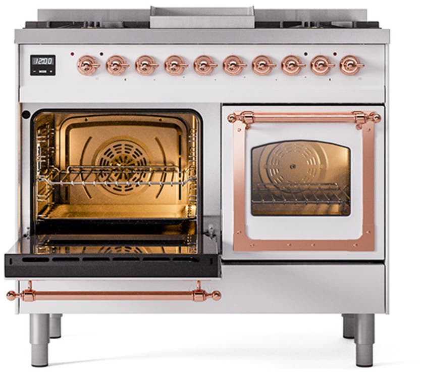 Ilve UND40FNMPWHPLP White With Copper Knobs, Liquid Propane
