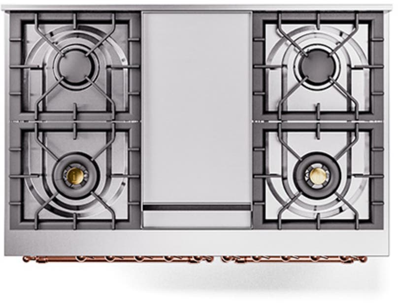 Ilve UND40FNMPWHPLP White With Copper Knobs, Liquid Propane