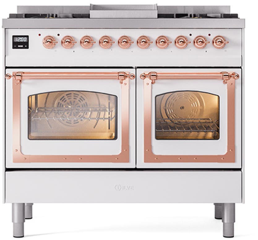 Ilve UND40FNMPWHP White With Copper Knobs, Natural Gas