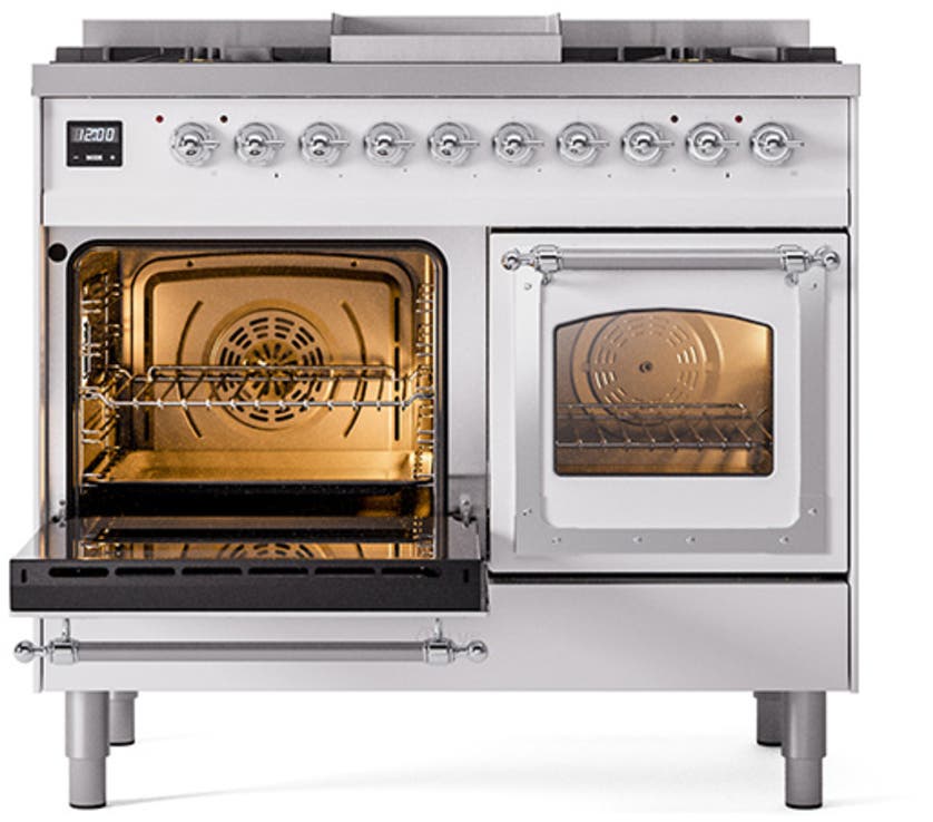 Ilve UND40FNMPWHCLP White With Chrome Knobs, Liquid Propane