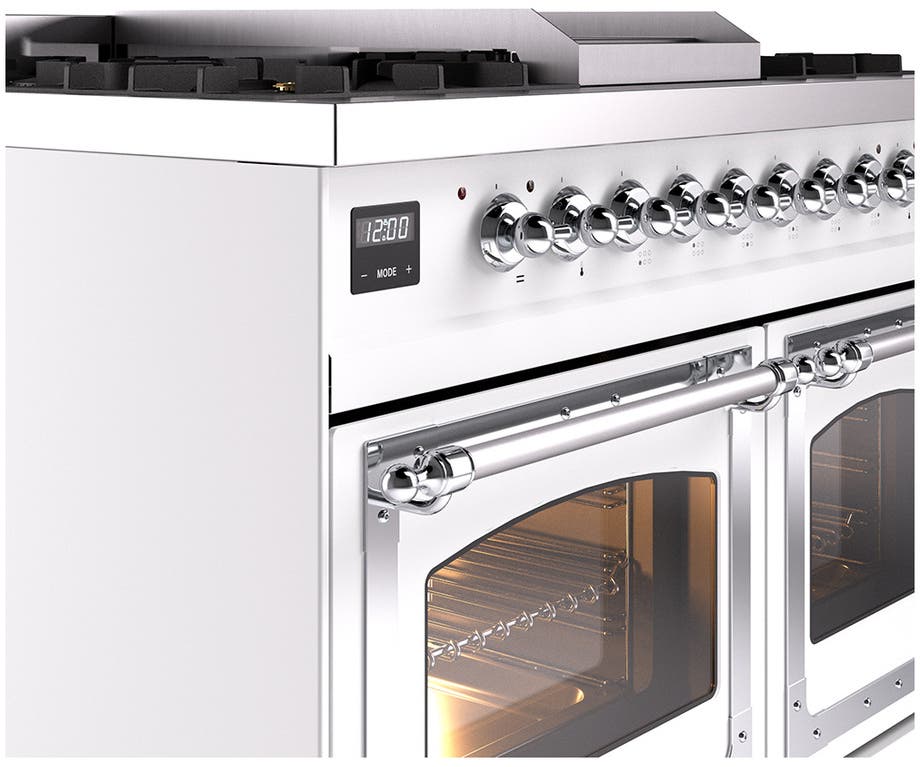 Ilve UND40FNMPWHC White With Chrome Knobs, Natural Gas