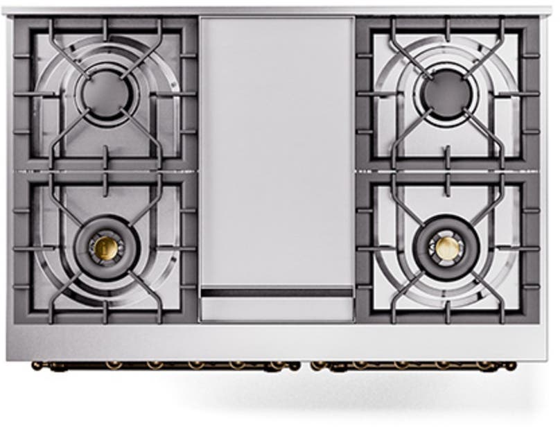 Ilve UND40FNMPWHBLP White With Bronze Knobs, Liquid Propane