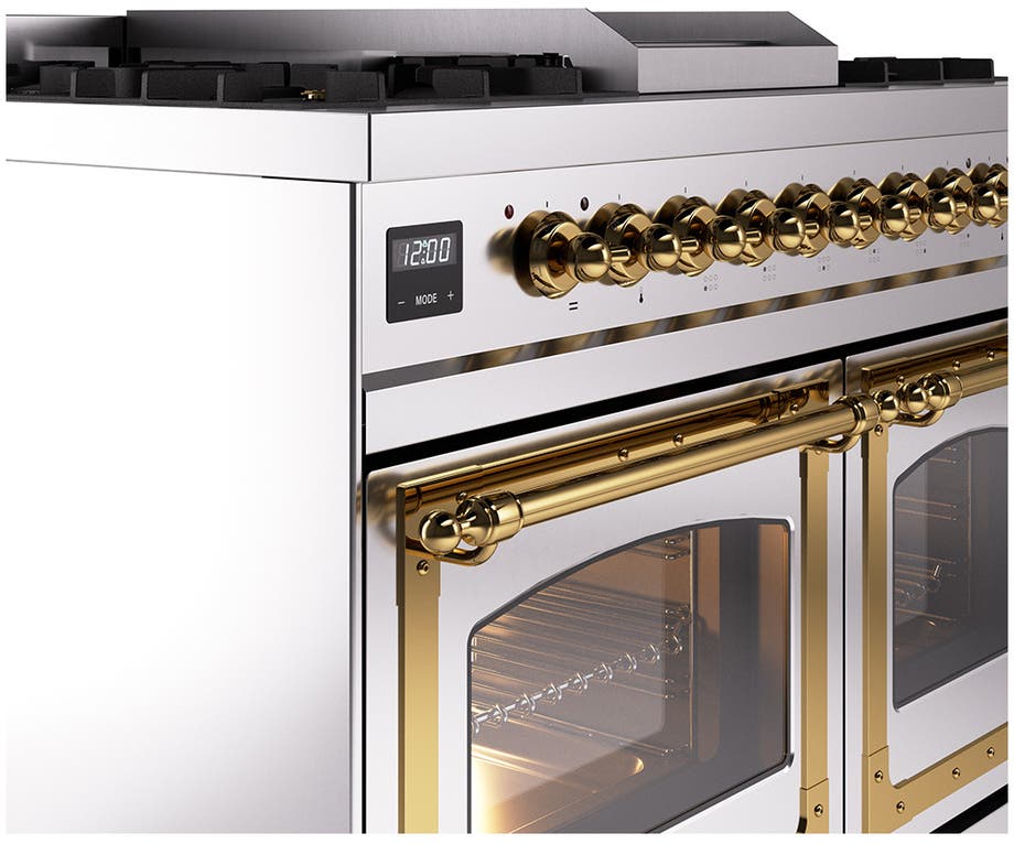 Ilve UND40FNMPSSG Stainless Steel With Brass Knobs, Natural Gas