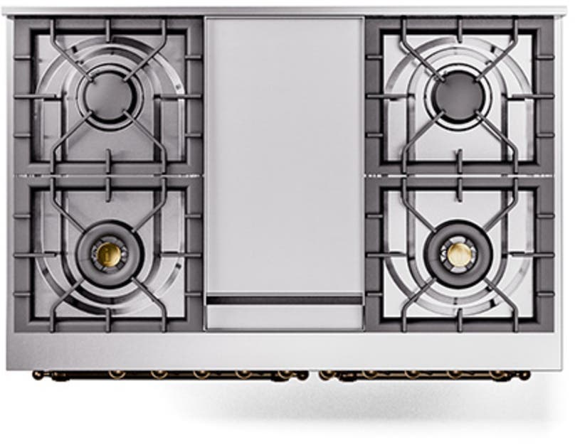 Ilve UND40FNMPSSBLP Stainless Steel With Bronze Knobs, Liquid Propane