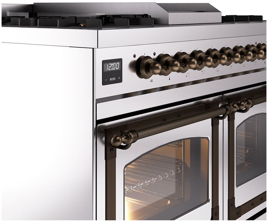 Ilve UND40FNMPSSB Stainless Steel With Bronze Knobs, Natural Gas