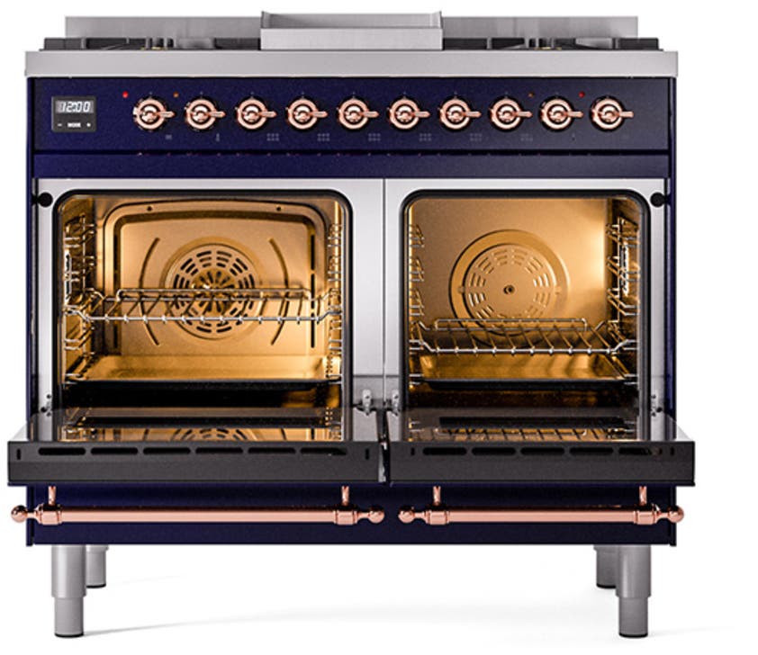 Ilve UND40FNMPMGP Graphite Matte With Copper Knobs, Natural Gas