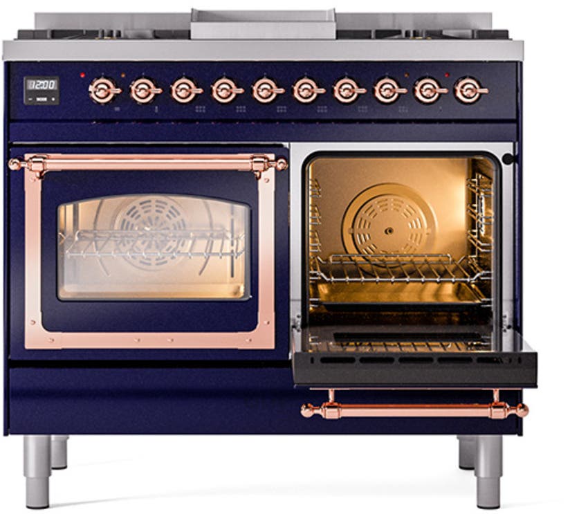 Ilve UND40FNMPMGP Graphite Matte With Copper Knobs, Natural Gas