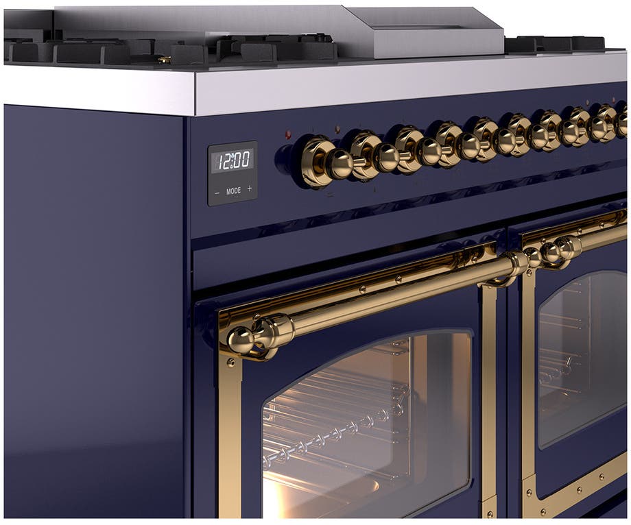 Ilve UND40FNMPMGG Graphite Matte With Brass Knobs, Natural Gas