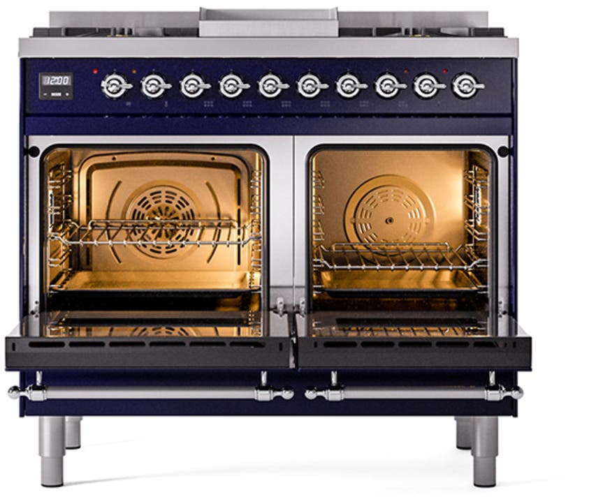 Ilve UND40FNMPMGC Graphite Matte With Chrome Knobs, Natural Gas