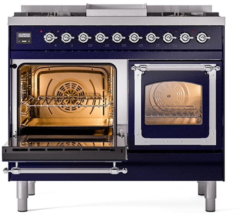 Ilve UND40FNMPMGC Graphite Matte With Chrome Knobs, Natural Gas