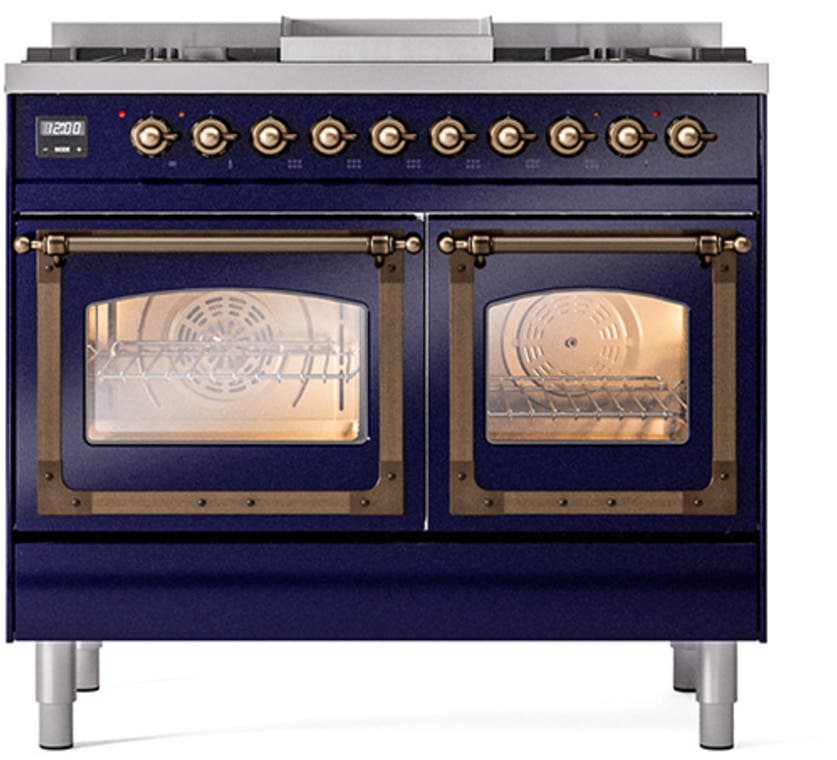 Ilve UND40FNMPMGB Graphite Matte With Bronze Knobs, Natural Gas
