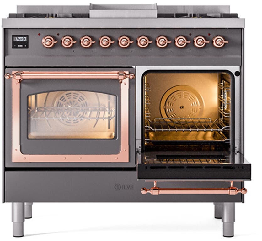 Ilve UND40FNMPMBPLP Midnight Blue With Copper Knobs, Liquid Propane