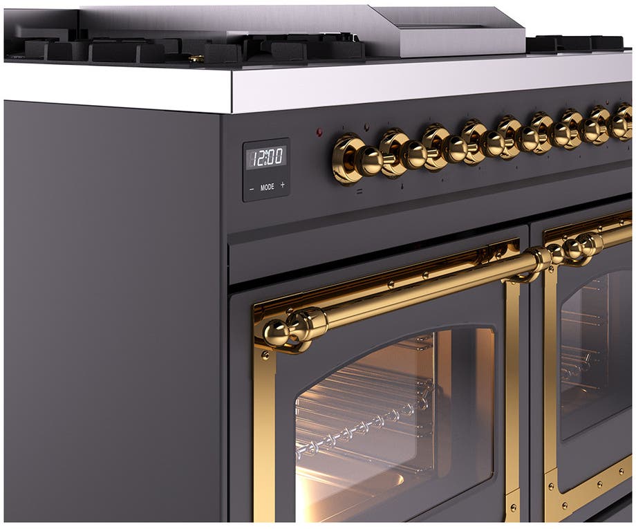 Ilve UND40FNMPMBGLP Midnight Blue With Brass Knobs, Liquid Propane