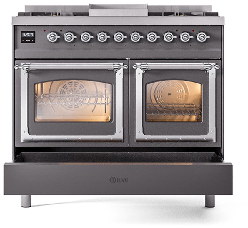 Ilve UND40FNMPMBC Midnight Blue With Chrome Knobs, Natural Gas