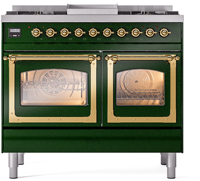 Ilve UND40FNMPBUGLP Burgundy With Brass Knobs, Liquid Propane
