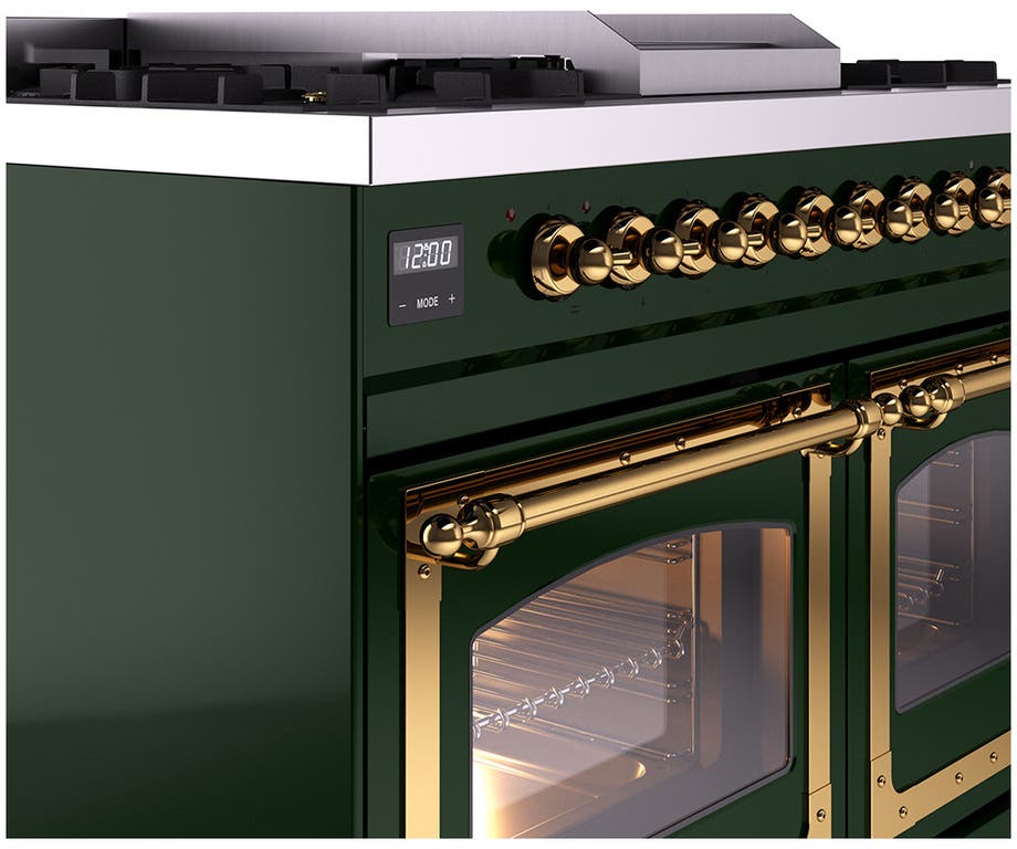 Ilve UND40FNMPBUGLP Burgundy With Brass Knobs, Liquid Propane