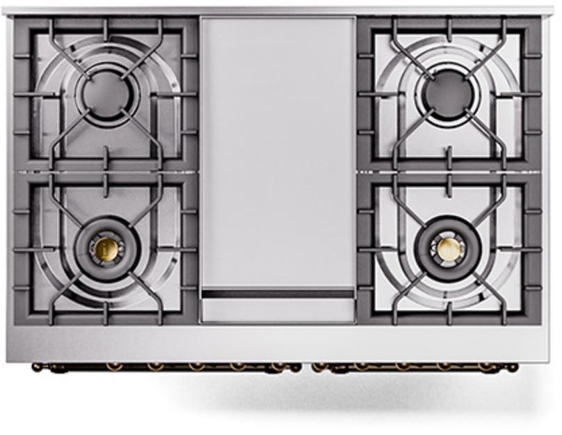 Ilve UND40FNMPBUBLP Burgundy With Bronze Knobs, Liquid Propane
