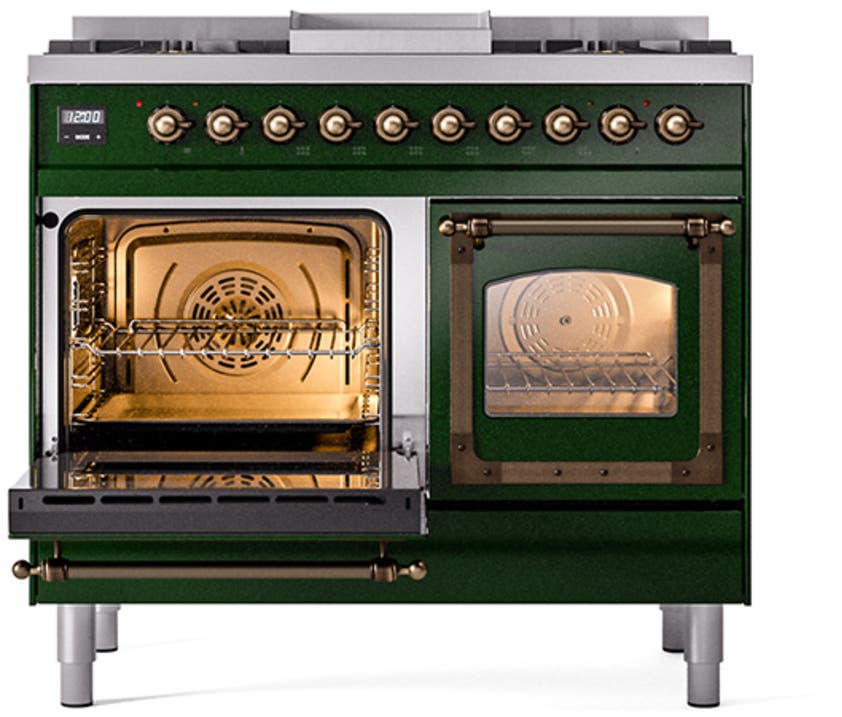 Ilve UND40FNMPBUB Burgundy With Bronze Knobs, Natural Gas