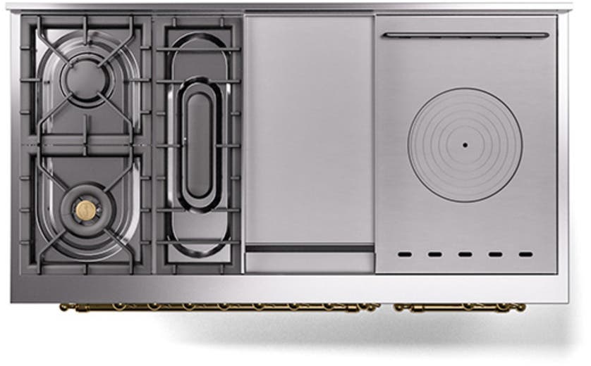 Ilve UN48FSQNMPWHG White With Brass Knobs, Natural Gas