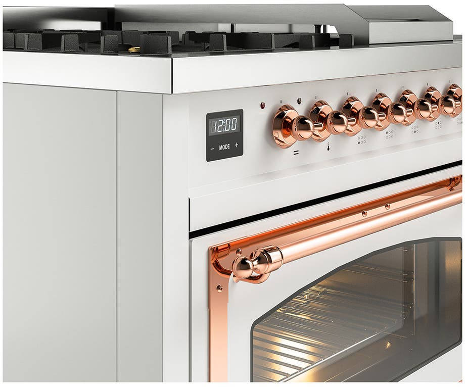 Ilve UN48FSNMPWHPLP White With Copper Knobs, Liquid Propane
