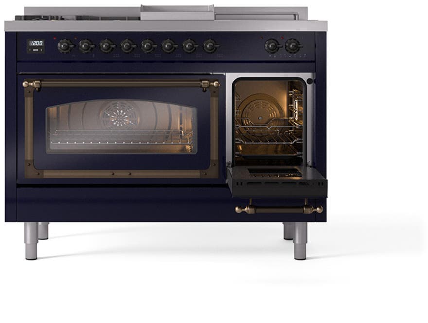 Ilve UN48FSNMPMBBLP Midnight Blue With Bronze Knobs, Liquid Propane